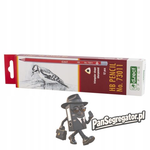 Ołówek trójkątny HB bez gumki (12szt.) 009653 D.RECT