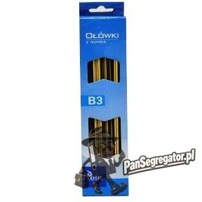 Ołówek z gumką twardość 3B (12szt.) KV050-B3 TETIS