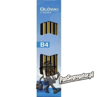 Ołówek z gumką twardość 4B (12szt.) KV050-B4 TETIS