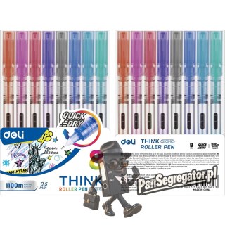 Pióro kulkowe 0,5mm THINK 8kolorów EQ300-8C DELI