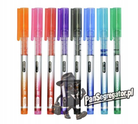 Pióro kulkowe 0,5mm THINK 8kolorów EQ300-8C DELI