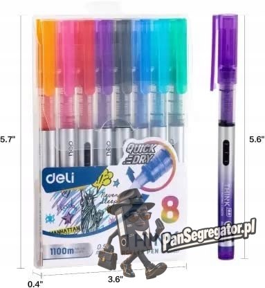 Pióro kulkowe 0,5mm THINK 8kolorów EQ300-8C DELI