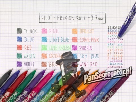 Pióro kulkowe FRIXION 0,7mm niebieskie zmazywalne do notatek PIBL-FR7-L PILOT