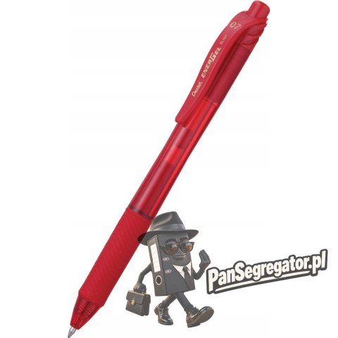 Pióro kulkowe PENTEL BL107 0.7mm czerwone z tuszem żelowym
