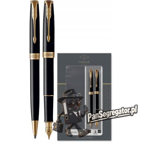 Komplet pióro wieczne + długopis SONNET czarna laka GT PARKER 2093371