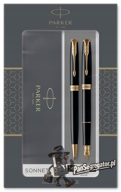 Komplet pióro wieczne + długopis SONNET czarna laka GT PARKER 2093371