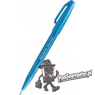 Pisak BRUSH SIGN PEN błękitny SES15C-S PENTEL
