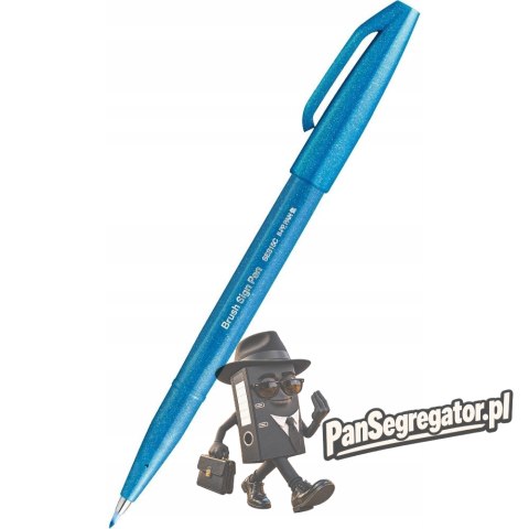 Pisak BRUSH SIGN PEN błękitny SES15C-S PENTEL