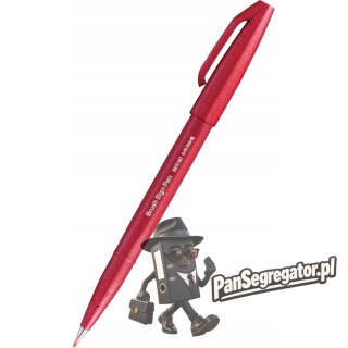 Pisak BRUSH SIGN PEN czerwony SES15C-B PENTEL
