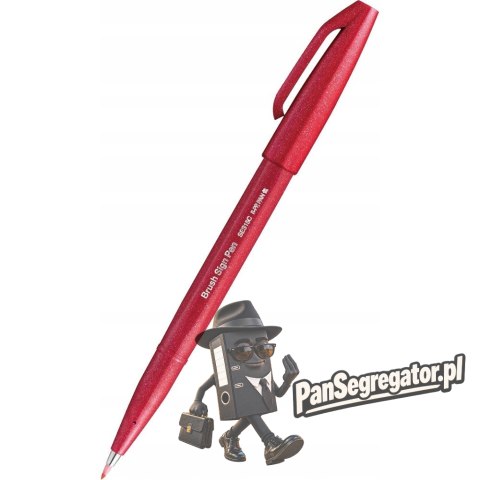 Pisak BRUSH SIGN PEN czerwony SES15C-B PENTEL