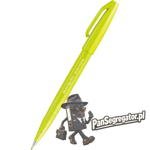 Pisak BRUSH SIGN PEN limonkowy SES15C-K2 PENTEL