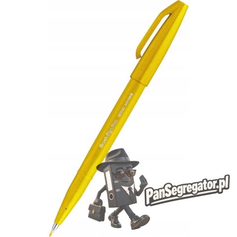 Pisak BRUSH SIGN PEN żółty SES15C-G PENTEL