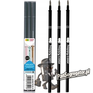 Wkłady do długopisu usuwalnego A 0.5mm czarny (3) AKR67K35-9 Happy Color