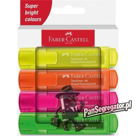 Zakreślacz 1546 4 kolory neonowe opakowanie kartonowe 254644 FABER-CASTELL