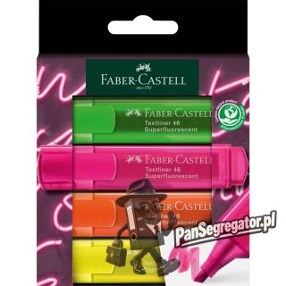 Zakreślacz 1546 4 kolory super NEON 254600 Faber-Castell