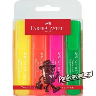 Zakreślacz 1546 fluo 4 kolory etui 154604 FC FABER CASTELL