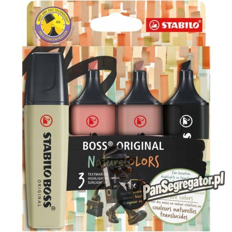 Zakreślacz BOSS ORIGINAL Nature COLOURS 70/4-2-3 mix 4kolory