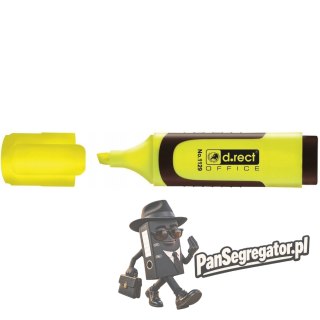 Zakreślacz D.RECT 1129 żółty gumowy uchwyt 121024 LEVIATAN
