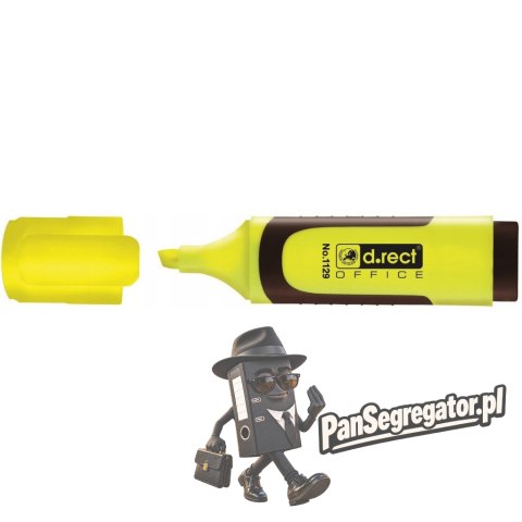 Zakreślacz D.RECT 1129 żółty gumowy uchwyt 121024 LEVIATAN