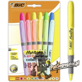 Zakreślacz HIGHLIGHTER GRIP 6x pastel, 6x neon 992562 BIC