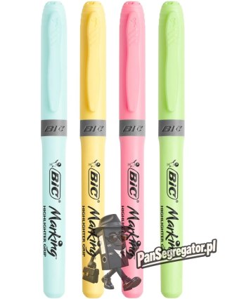 Zakreślacz HIGHLIGHTER GRIP pastelowe kolory opakowanie 4 kolory 964859 BIC