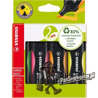 Zakreślacz STABILO green BOSS etui 4szt 6070/4