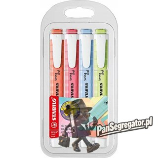 Zakreślacz STABILO swing cool pastel 4 szt. nowe kolory w etui 275/4-08-1