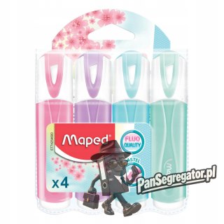 Zakreślacz fluo peps pastel mix kolorów 4 szt etui pud. z zaw 742546 MAPED