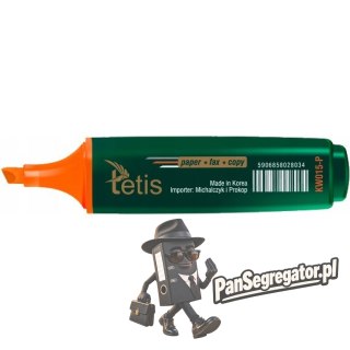 Zakreślacz płaski pomarańczowy KW015-P TETIS