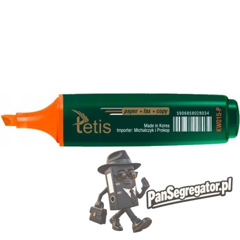 Zakreślacz płaski pomarańczowy KW015-P TETIS