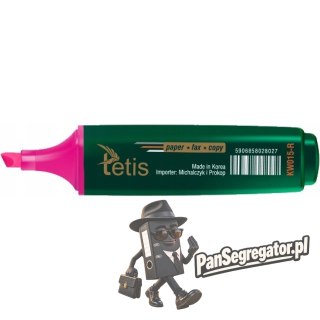 Zakreślacz płaski różowy KW015-R TETIS