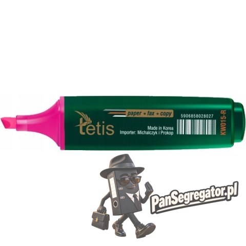 Zakreślacz płaski różowy KW015-R TETIS