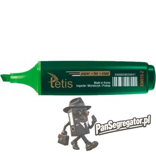 Zakreślacz płaski zielony KW015-Z TETIS