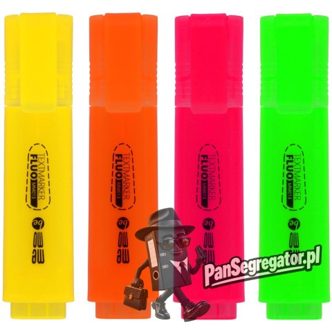 Zakreślacze MEMOBE neonowe 4 kolory w etui MM013-99