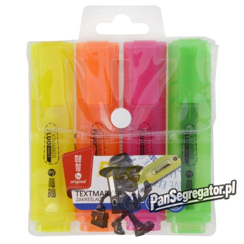 Zakreślacze MEMOBE neonowe 4 kolory w etui MM013-99