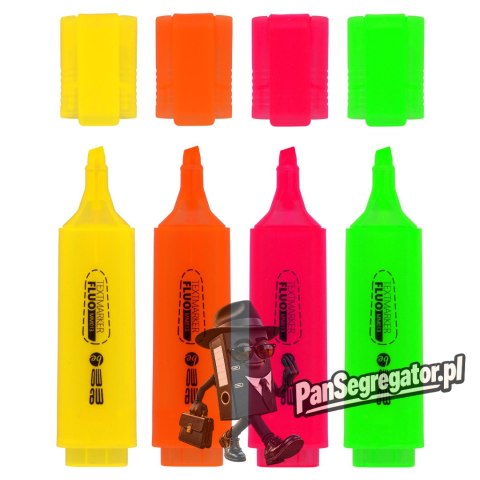 Zakreślacze MEMOBE neonowe 4 kolory w etui MM013-99