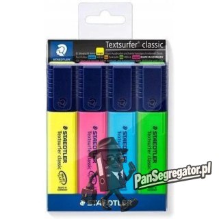 Zakreślacze TOPSTAR 4 kolorów etui STAEDTLER 364WP4
