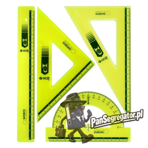 Zestaw kreślarski fluorescencyjny z linijką 16cm MemoBe MK108-00