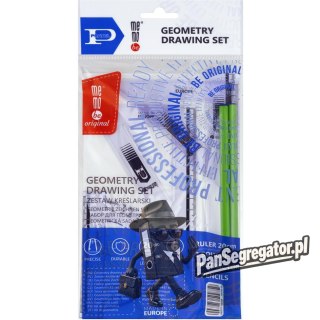 Zestaw kreślarski z linijka 20cm + 2 ołówki HB MemoBe MK109-00