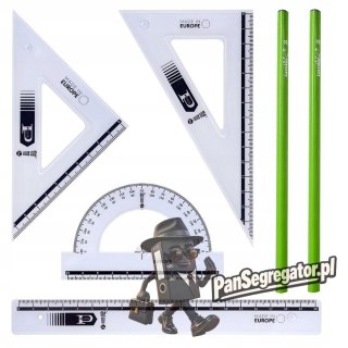Zestaw kreślarski z linijka 20cm + 2 ołówki HB MemoBe MK109-00
