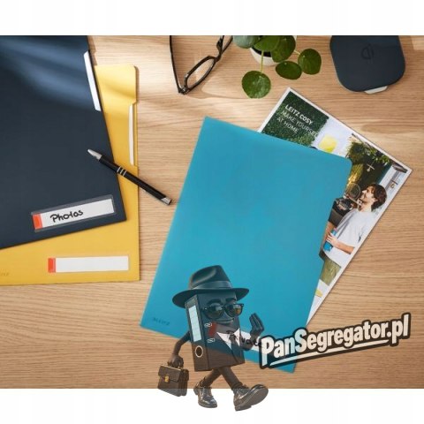 Folder A4 z kieszonką na etykietę, niebieski 47080061 LEITZ
