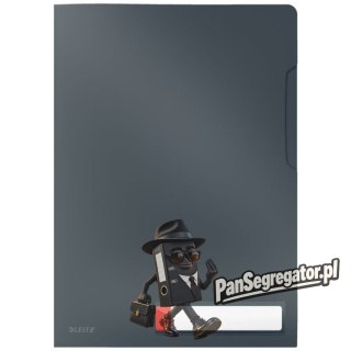 Folder A4 z kieszonką na etykietę, szara 47080089 LEITZ