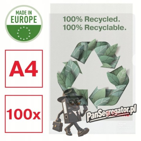 Folder groszkowy A4 Recycled Premium PP 100 mic.opakowanie 100 sztuk 627496 ESSELTE