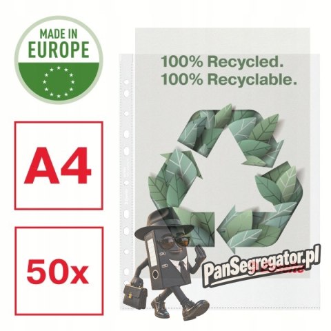 Koszulka groszkowa Recycled Premium PP 70 mic. A4 Maxi opakowanie 100sztuk 627494 ESSELTE