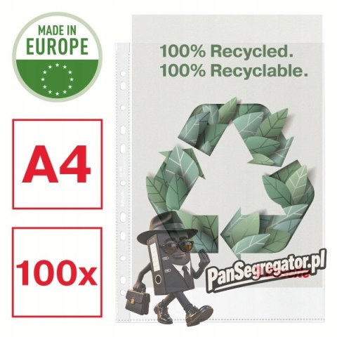 Koszulka groszkowa Recycled Premium PP 70 mic. A4 opakowanie 100sztuk 627493 ESSELTE