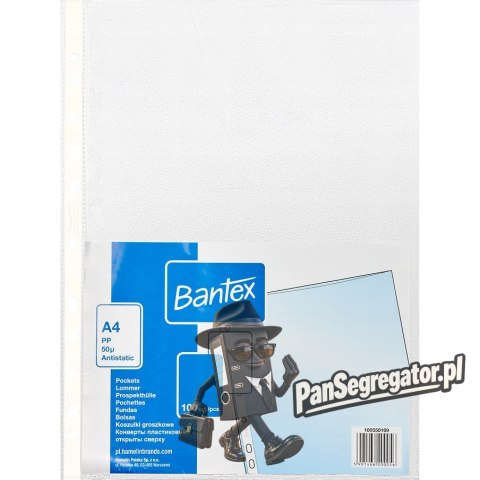 Koszulki groszkowe na dokumenty A4 50mic 100 sztuk 100550109 BANTEX