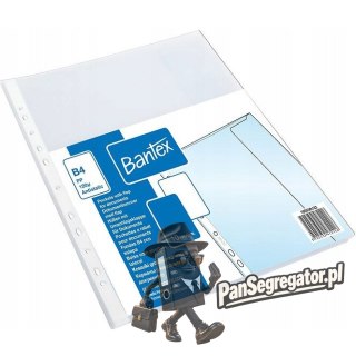 Koszulki groszkowe na dokumenty B4 z klapką 120mic 10 sztuk 100550133 BANTEX