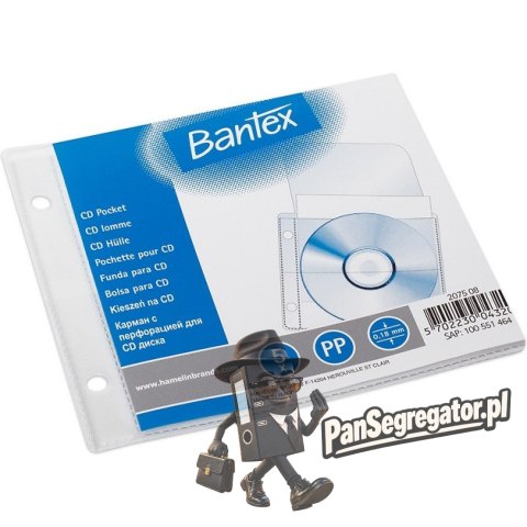 Koszulki groszkowe na płyty CD/DVD 13x15 cm 180mic 5 sztuk 100551464 BANTEX