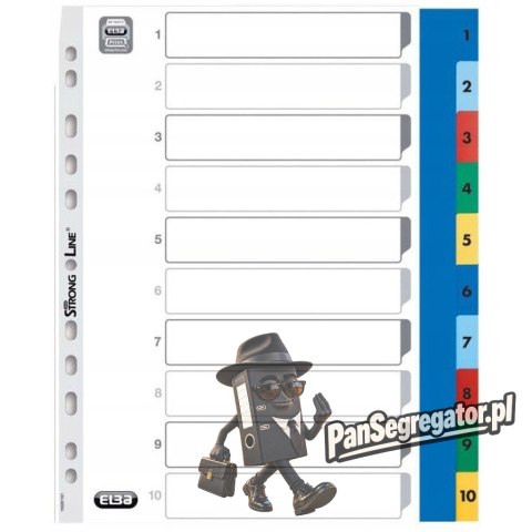 Przekładki A4 MAXI 1-10 kolor PP numeryczne 100205095 OXFORD