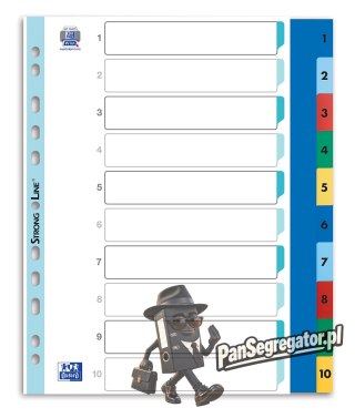Przekładki A4 MAXI 1-10 kolor PP numeryczne 100205095 OXFORD